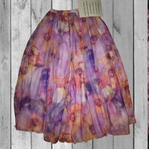 Full length watercolor floral skirt